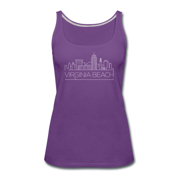 Virginia Beach, Virginia Women’s Tank Top - Skyline Women’s Virginia Beach Tank Top - purple