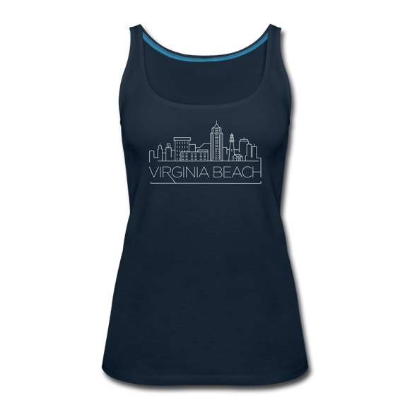 Virginia Beach, Virginia Women’s Tank Top - Skyline Women’s Virginia Beach Tank Top - deep navy