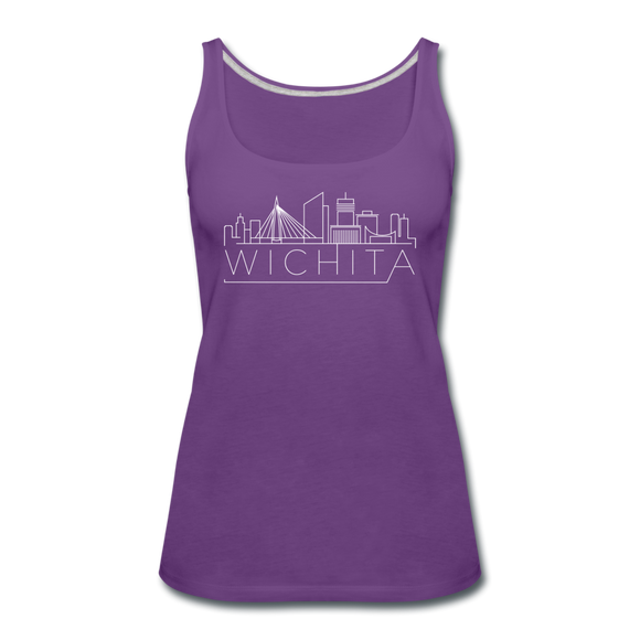 Wichita, Kansas Women’s Tank Top - Skyline Women’s Wichita Tank Top - purple