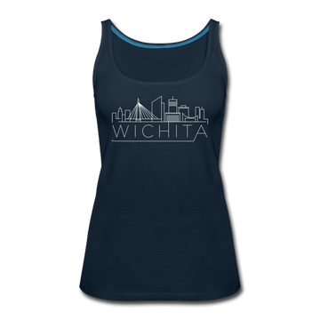 Wichita, Kansas Women’s Tank Top - Skyline Women’s Wichita Tank Top - deep navy