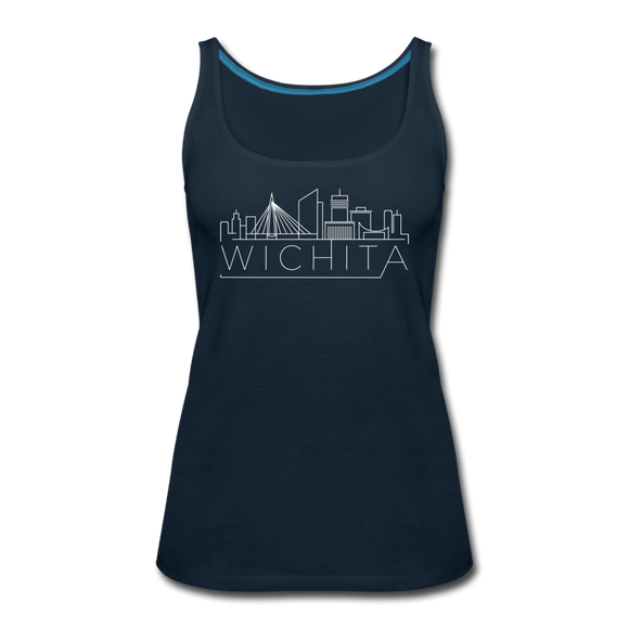 Wichita, Kansas Women’s Tank Top - Skyline Women’s Wichita Tank Top - deep navy