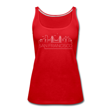 San Francisco, California Women’s Tank Top - Skyline Women’s San Francisco Tank Top - red