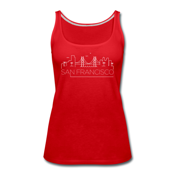 San Francisco, California Women’s Tank Top - Skyline Women’s San Francisco Tank Top - red