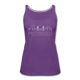 San Francisco, California Women’s Tank Top - Skyline Women’s San Francisco Tank Top - purple