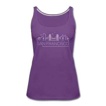 San Francisco, California Women’s Tank Top - Skyline Women’s San Francisco Tank Top - purple