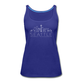 Seattle, Washington Women’s Tank Top - Skyline Women’s Seattle Tank Top - royal blue