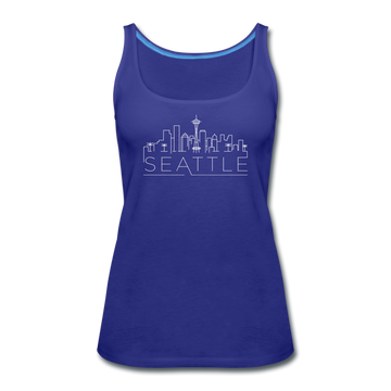Seattle, Washington Women’s Tank Top - Skyline Women’s Seattle Tank Top - royal blue