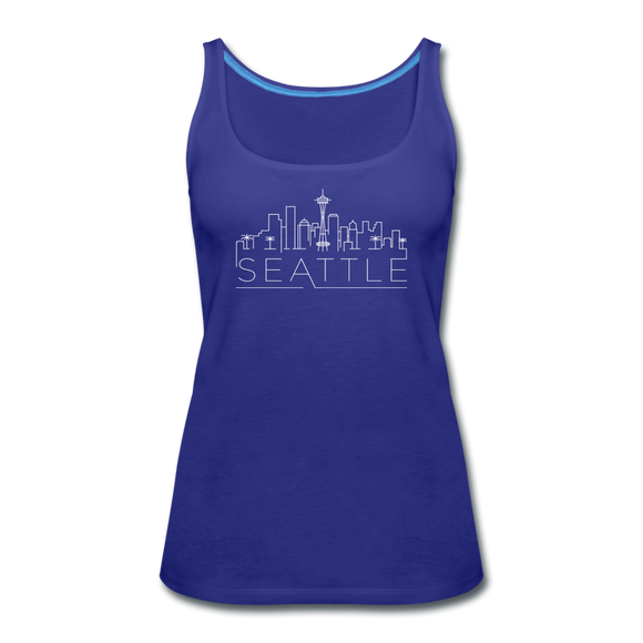 Seattle, Washington Women’s Tank Top - Skyline Women’s Seattle Tank Top - royal blue