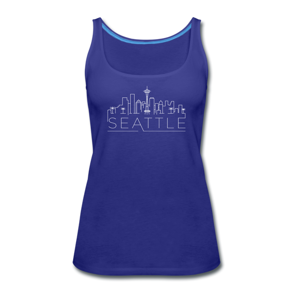 Seattle, Washington Women’s Tank Top - Skyline Women’s Seattle Tank Top - royal blue
