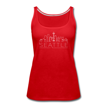 Seattle, Washington Women’s Tank Top - Skyline Women’s Seattle Tank Top - red