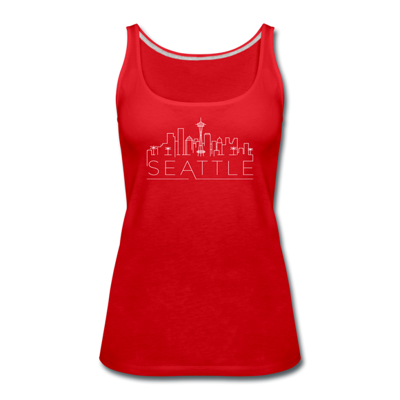 Seattle, Washington Women’s Tank Top - Skyline Women’s Seattle Tank Top - red
