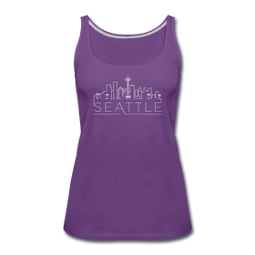 Seattle, Washington Women’s Tank Top - Skyline Women’s Seattle Tank Top - purple