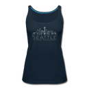 Seattle, Washington Women’s Tank Top - Skyline Women’s Seattle Tank Top - deep navy