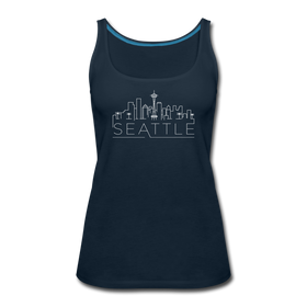 Seattle, Washington Women’s Tank Top - Skyline Women’s Seattle Tank Top - deep navy
