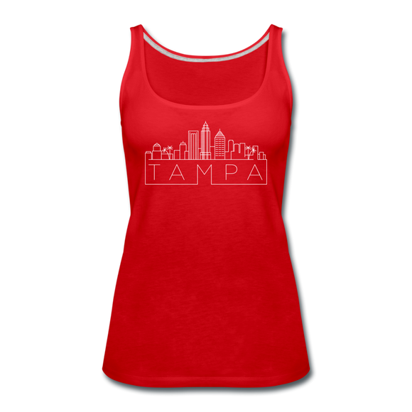 Tampa, Florida Women’s Tank Top - Skyline Women’s Tampa Tank Top - red