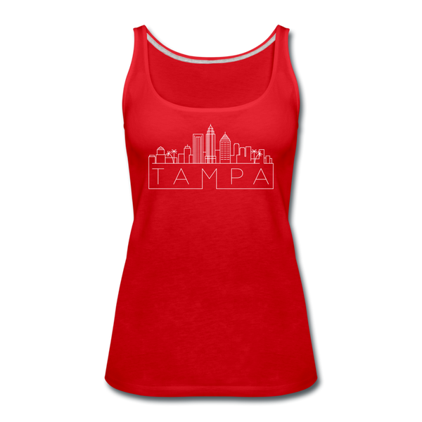 Tampa, Florida Women’s Tank Top - Skyline Women’s Tampa Tank Top - red