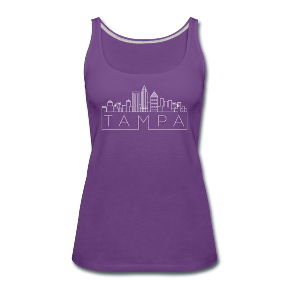 Tampa, Florida Women’s Tank Top - Skyline Women’s Tampa Tank Top - purple