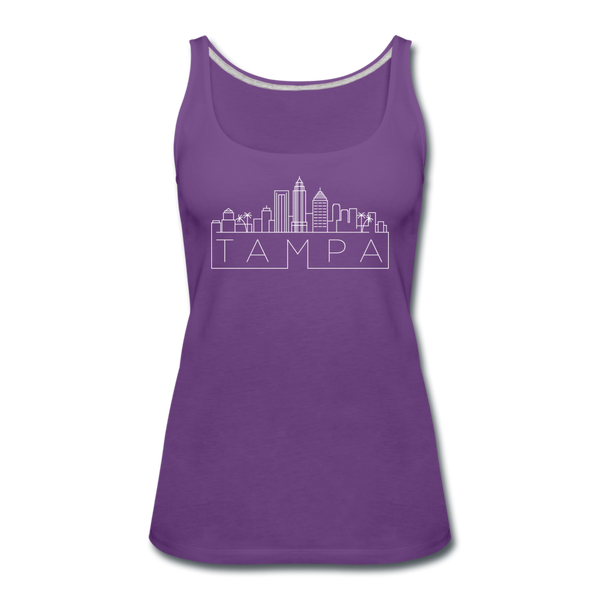 Tampa, Florida Women’s Tank Top - Skyline Women’s Tampa Tank Top - purple