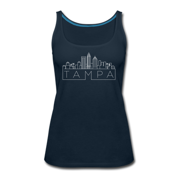 Tampa, Florida Women’s Tank Top - Skyline Women’s Tampa Tank Top - deep navy