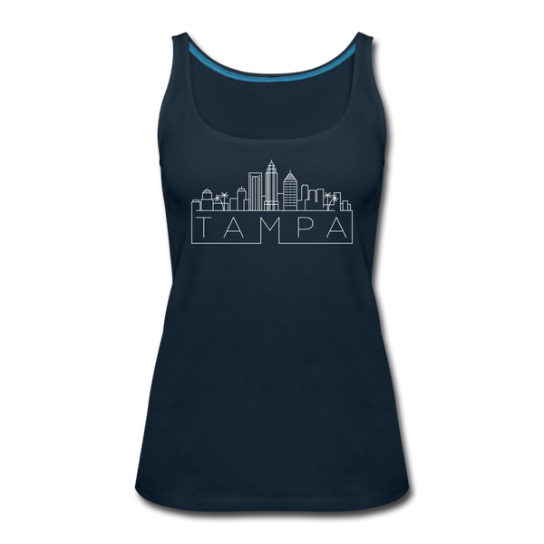 Tampa, Florida Women’s Tank Top - Skyline Women’s Tampa Tank Top - deep navy