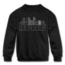 Denver, Colorado Youth Sweatshirt - Skyline Youth Denver Crewneck Sweatshirt - black