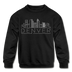 Denver, Colorado Youth Sweatshirt - Skyline Youth Denver Crewneck Sweatshirt - black