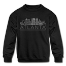 Atlanta, Georgia Youth Sweatshirt - Skyline Youth Atlanta Crewneck Sweatshirt - black