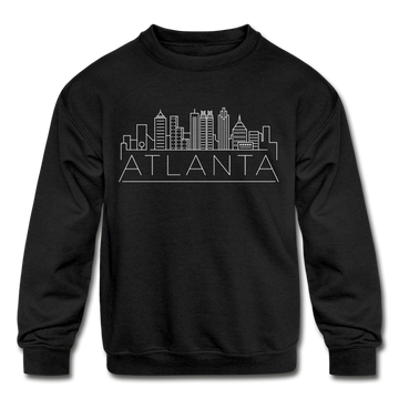 Atlanta, Georgia Youth Sweatshirt - Skyline Youth Atlanta Crewneck Sweatshirt - black
