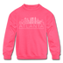 Atlanta, Georgia Youth Sweatshirt - Skyline Youth Atlanta Crewneck Sweatshirt - neon pink