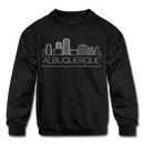 Albuquerque, New Mexico Youth Sweatshirt - Skyline Youth Albuquerque Crewneck Sweatshirt - black