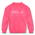 Austin, Texas Youth Sweatshirt - Skyline Youth Austin Crewneck Sweatshirt - neon pink