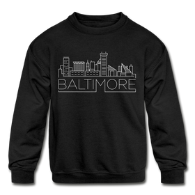 Baltimore, Maryland Youth Sweatshirt - Skyline Youth Baltimore Crewneck Sweatshirt