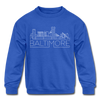 Baltimore, Maryland Youth Sweatshirt - Skyline Youth Baltimore Crewneck Sweatshirt