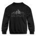 Detroit, Michigan Youth Sweatshirt - Skyline Youth Detroit Crewneck Sweatshirt - black