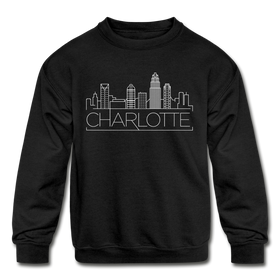 Charlotte, North Carolina Youth Sweatshirt - Skyline Youth Charlotte Crewneck Sweatshirt