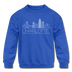 Charlotte, North Carolina Youth Sweatshirt - Skyline Youth Charlotte Crewneck Sweatshirt - royal blue