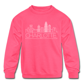 Charlotte, North Carolina Youth Sweatshirt - Skyline Youth Charlotte Crewneck Sweatshirt