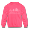 Charlotte, North Carolina Youth Sweatshirt - Skyline Youth Charlotte Crewneck Sweatshirt