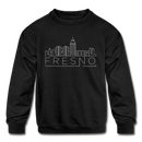 Fresno, California Youth Sweatshirt - Skyline Youth Fresno Crewneck Sweatshirt - black