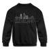 Cleveland, Ohio Youth Sweatshirt - Skyline Youth Cleveland Crewneck Sweatshirt - black