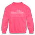 Kansas City, Missouri Youth Sweatshirt - Skyline Youth Kansas City Crewneck Sweatshirt - neon pink
