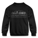 Colorado Springs, Colorado Youth Sweatshirt - Skyline Youth Colorado Springs Crewneck Sweatshirt - black