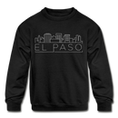El Paso, Texas Youth Sweatshirt - Skyline Youth El Paso Crewneck Sweatshirt - black