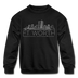 Fort Worth, Texas Youth Sweatshirt - Skyline Youth Fort Worth Crewneck Sweatshirt - black