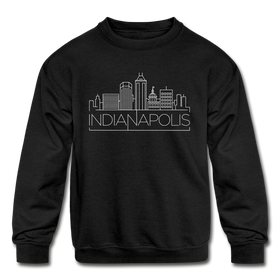 Indianapolis, Indiana Youth Sweatshirt - Skyline Youth Indianapolis Crewneck Sweatshirt