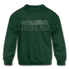 Juneau, Alaska Youth Sweatshirt - Skyline Youth Juneau Crewneck Sweatshirt - forest green