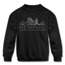Memphis, Tennessee Youth Sweatshirt - Skyline Youth Memphis Crewneck Sweatshirt - black