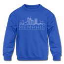Memphis, Tennessee Youth Sweatshirt - Skyline Youth Memphis Crewneck Sweatshirt - royal blue