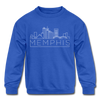 Memphis, Tennessee Youth Sweatshirt - Skyline Youth Memphis Crewneck Sweatshirt - royal blue
