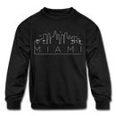 Miami, Florida Youth Sweatshirt - Skyline Youth Miami Crewneck Sweatshirt - black